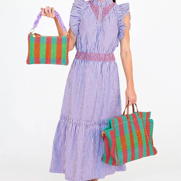 Clare V. Dark Lilac Purple Resin Link Shortie Bag Strap - Picture 4 of 4